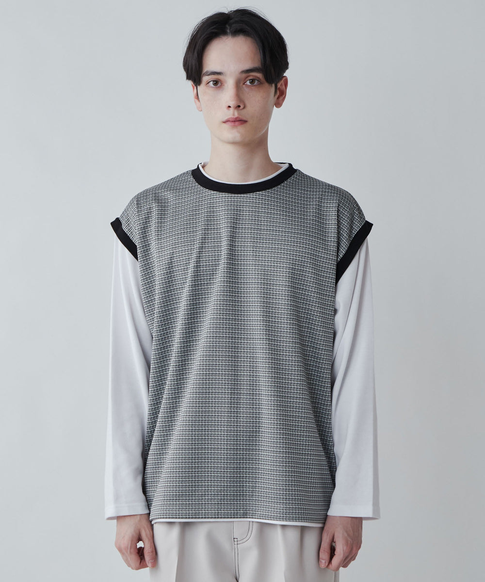 ブラック系チェック1 モデル：180cm L着用