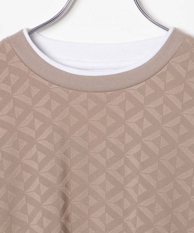 レイヤードジャガードベストロンT