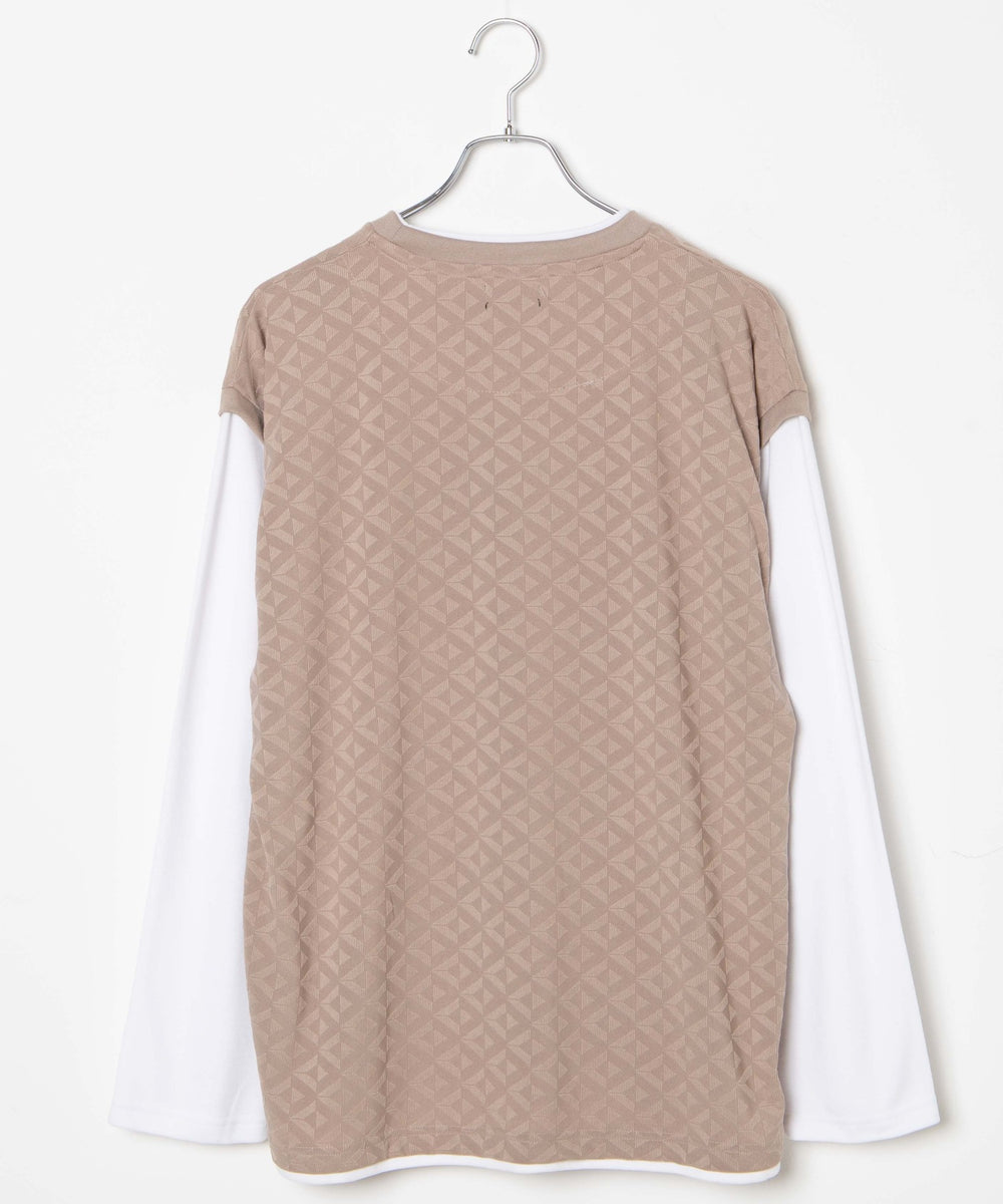 レイヤードジャガードベストロンT