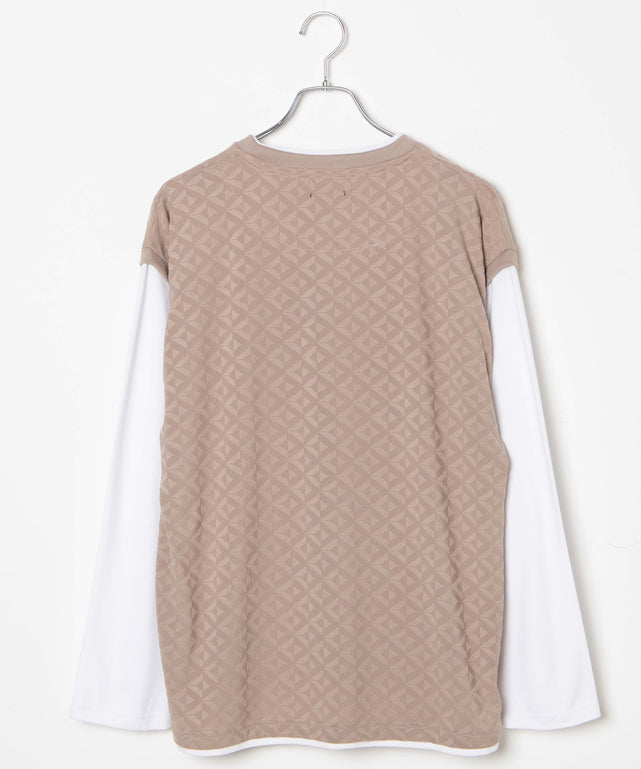 レイヤードジャガードベストロンT