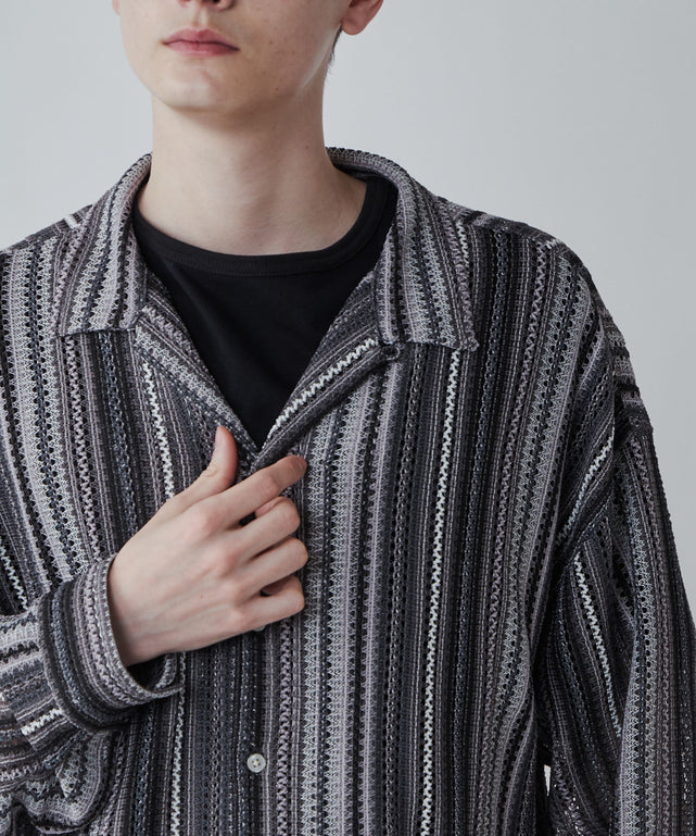 メッシュオープンカラーBIGシャツ