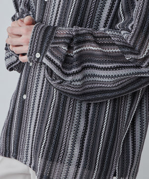 メッシュオープンカラーBIGシャツ