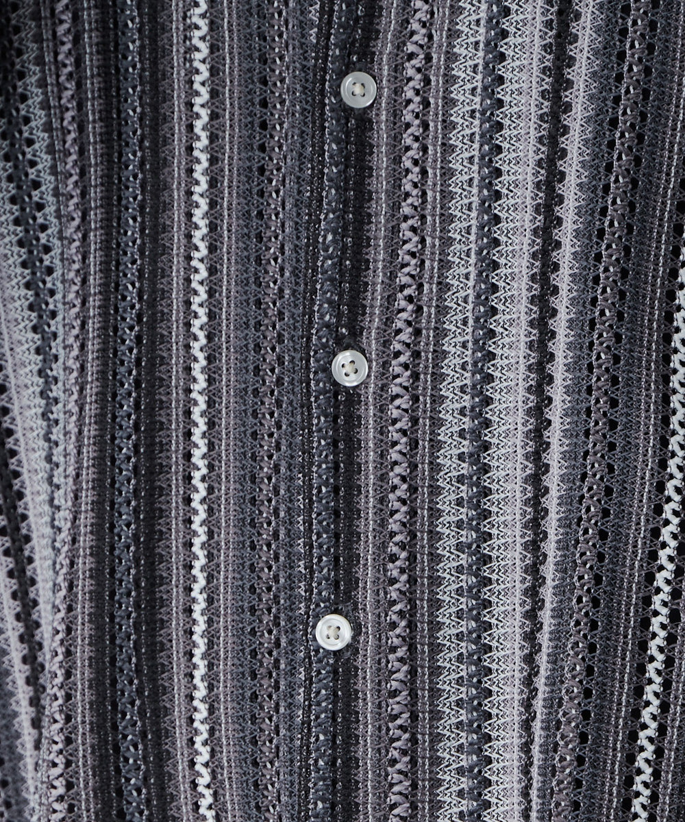 メッシュオープンカラーBIGシャツ