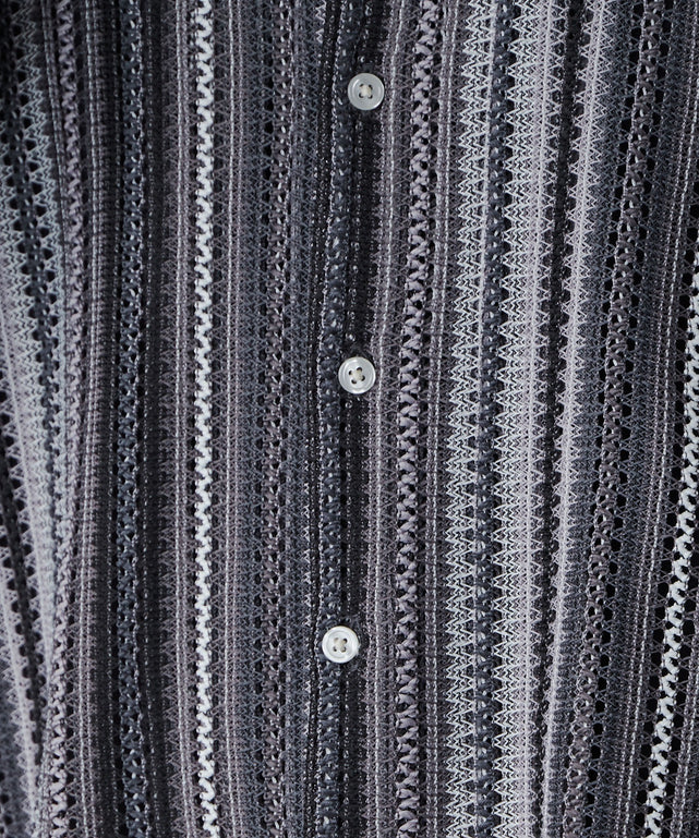 メッシュオープンカラーBIGシャツ