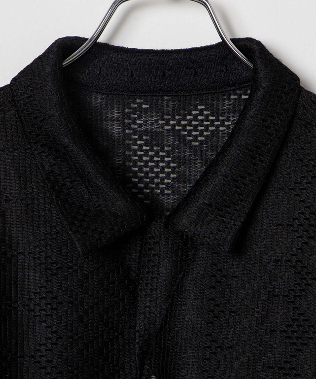 メッシュオープンカラーBIGシャツ