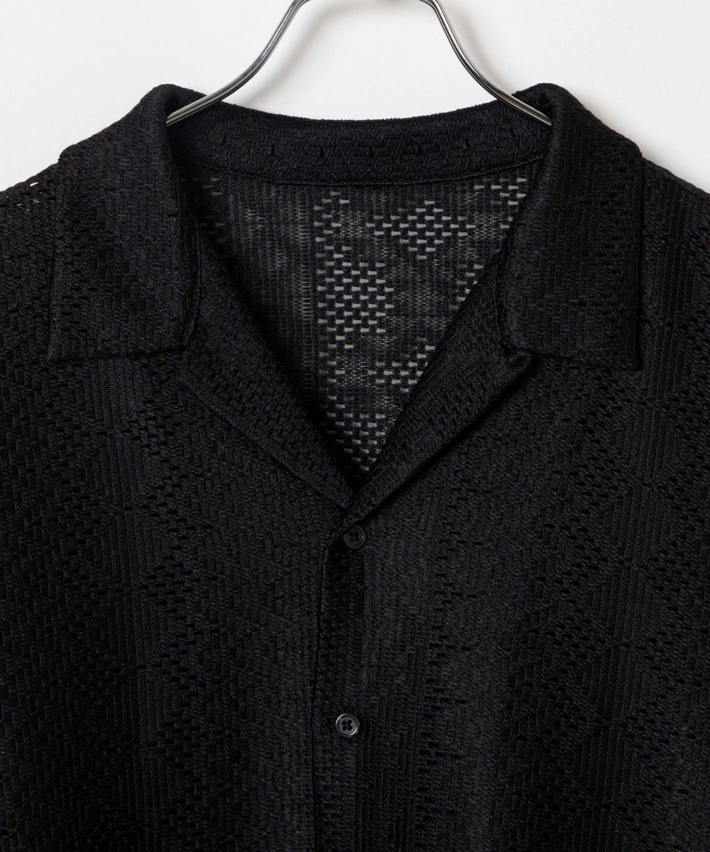 メッシュオープンカラーBIGシャツ