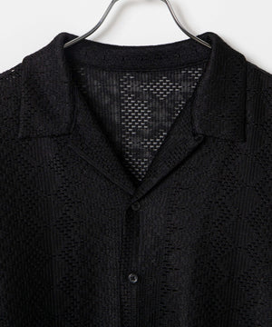 メッシュオープンカラーBIGシャツ