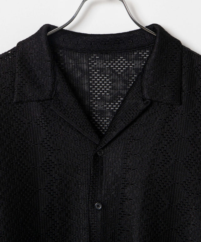 メッシュオープンカラーBIGシャツ