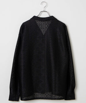 メッシュオープンカラーBIGシャツ