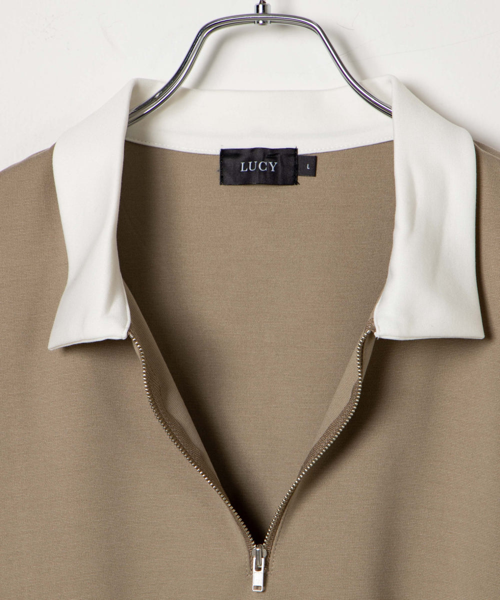 ドルマンポンチハーフZIPプルオーバー