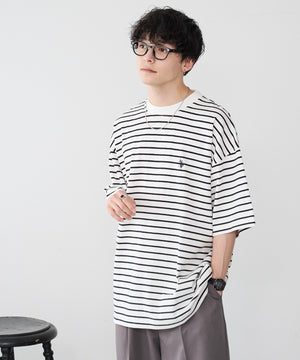 ホワイト系ボーダー モデル：175cm L着用