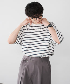 ホワイト系ボーダー モデル：175cm L着用