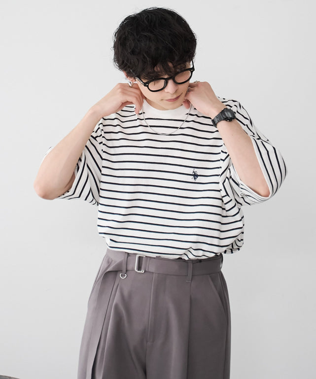 ホワイト系ボーダー モデル：175cm L着用