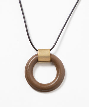 CSレザーリングネックレス