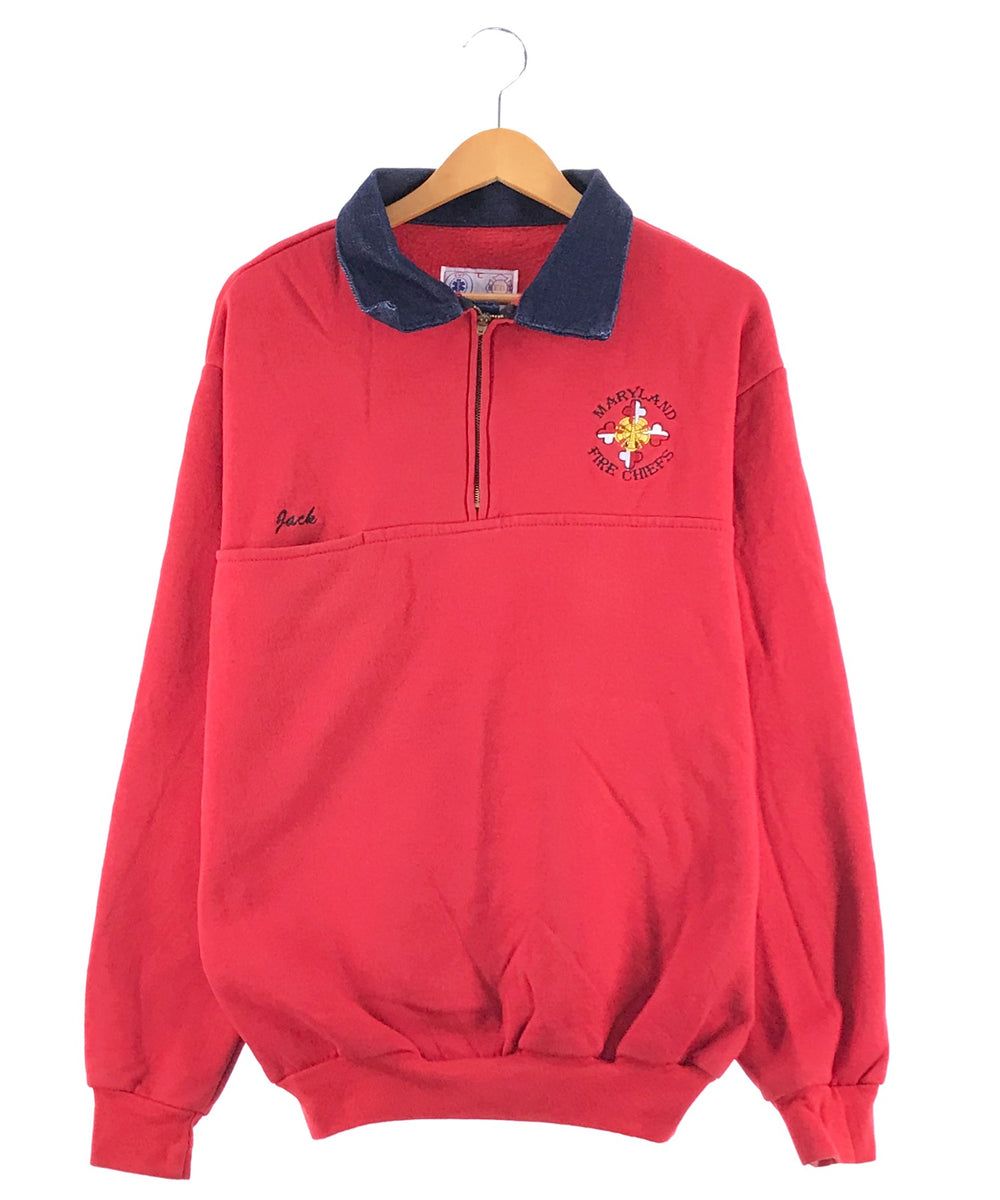 ハーフジップ 刺繡スウェット MARYLAND FIRE CHIEFS