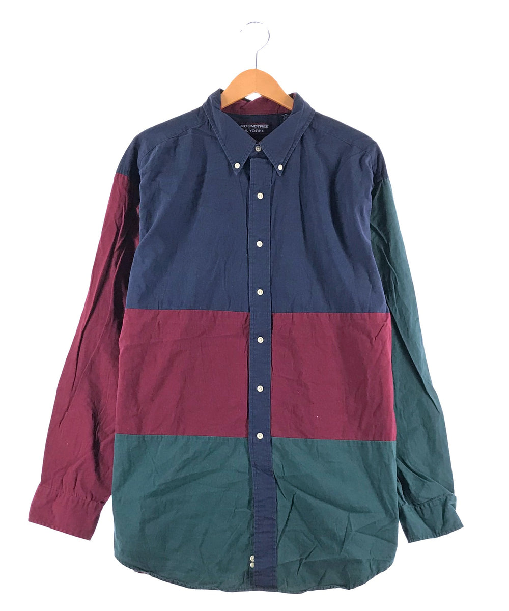 ROUNDTREE & YORKE 柄シャツ 3色切替 ボーダー