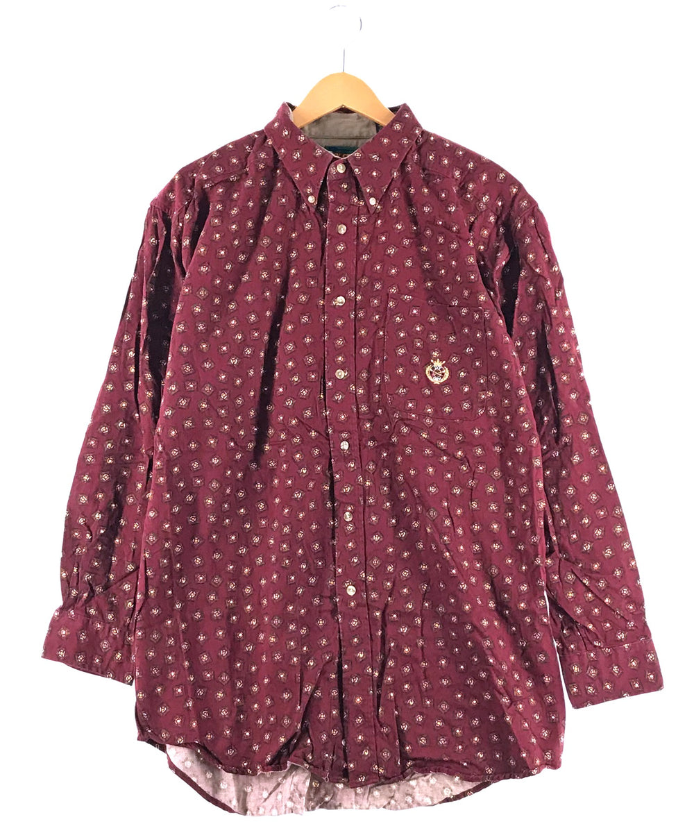 IVY CREW 柄シャツ ボタンダウン ワンポイント ロゴ 刺繍