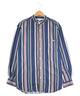 MERONA ストライプシャツ バンドカラー