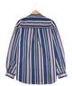 MERONA ストライプシャツ バンドカラー