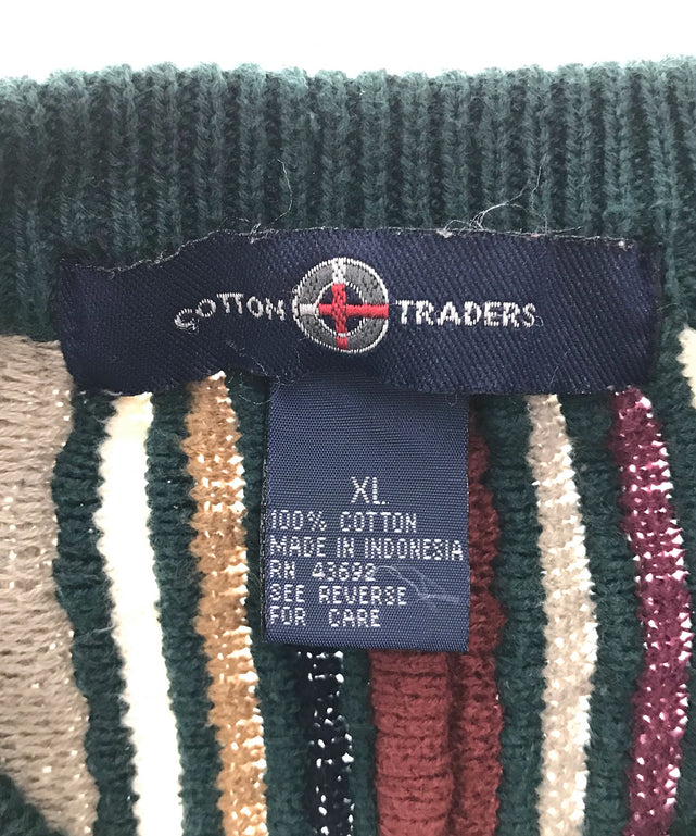 COTTON TRADERS 総柄ニット