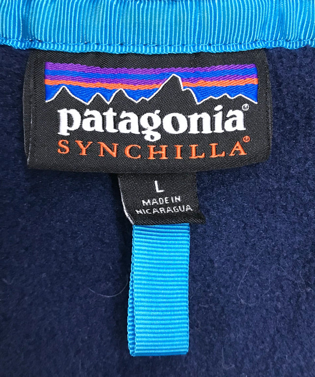 パタゴニア シンチラ ロゴ刺繍 表記L 着用感XL スナップT フリース
