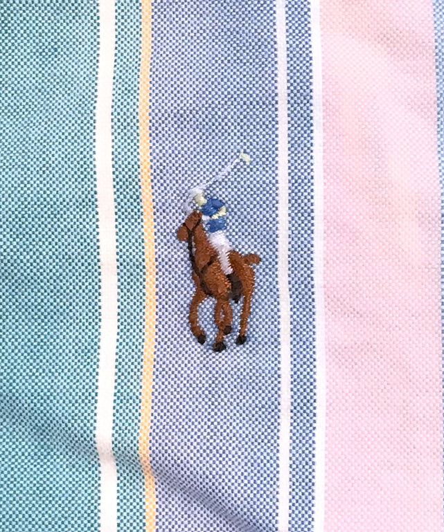 Ralph lauren ストライプ 長袖ブランドシャツワンポイントロゴ 刺繍