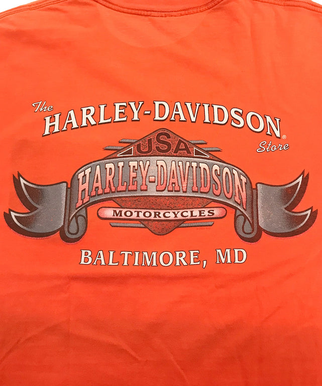 先着特典 Harley-Davidson フットボールTシャツ ビンテージ M ハーレー