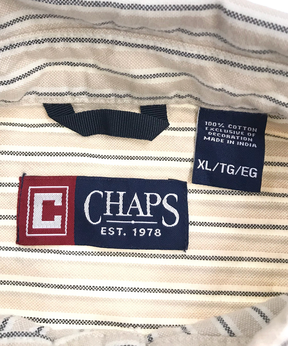 CHAPS ストライプ 長袖ブランドシャツ