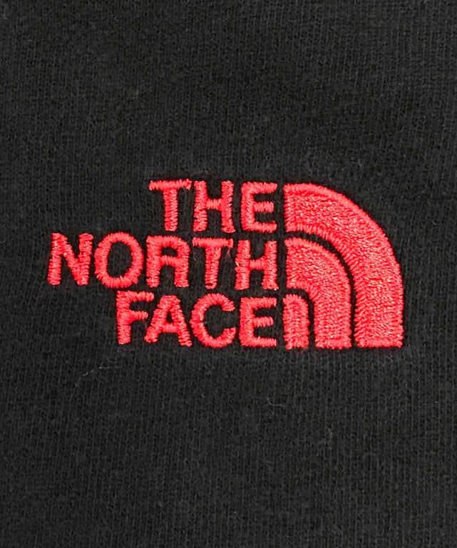 ノースフェイス ロゴ刺繍 ブラック ジップパーカー ノース ロゴ
