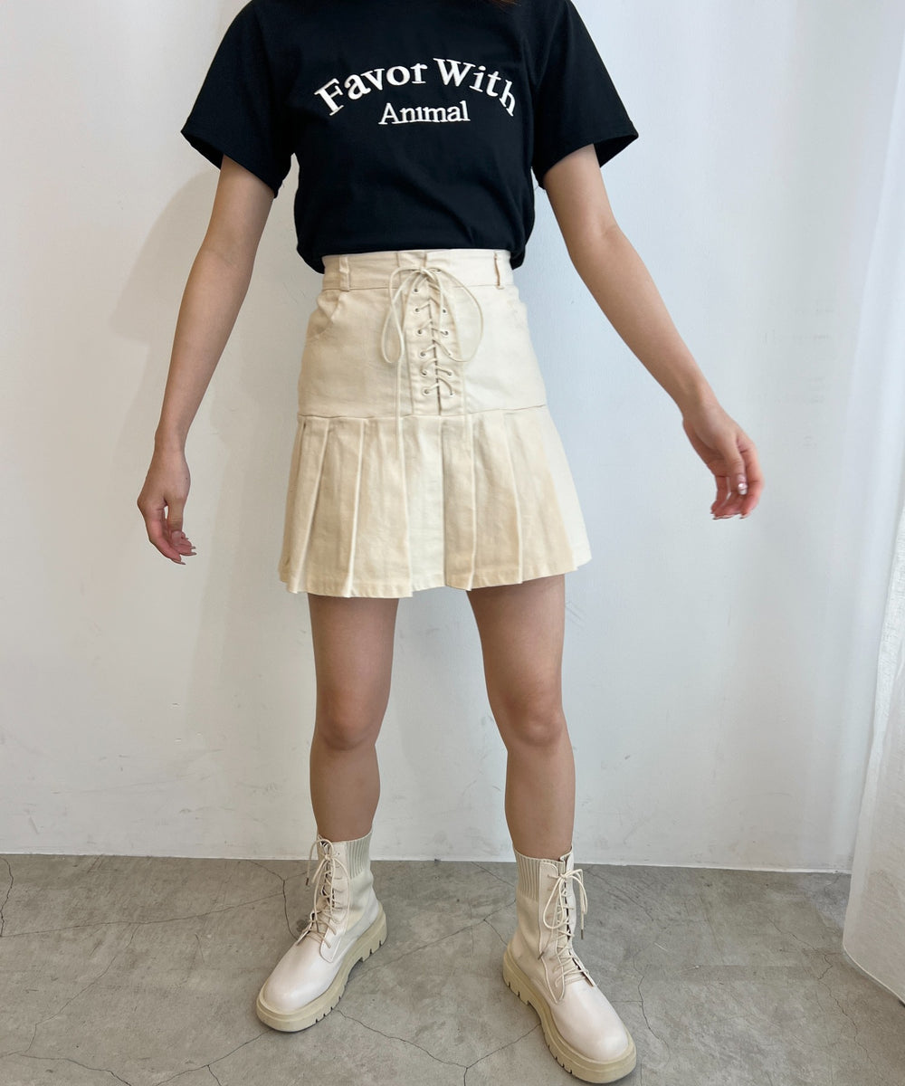 レースアップミニスカート