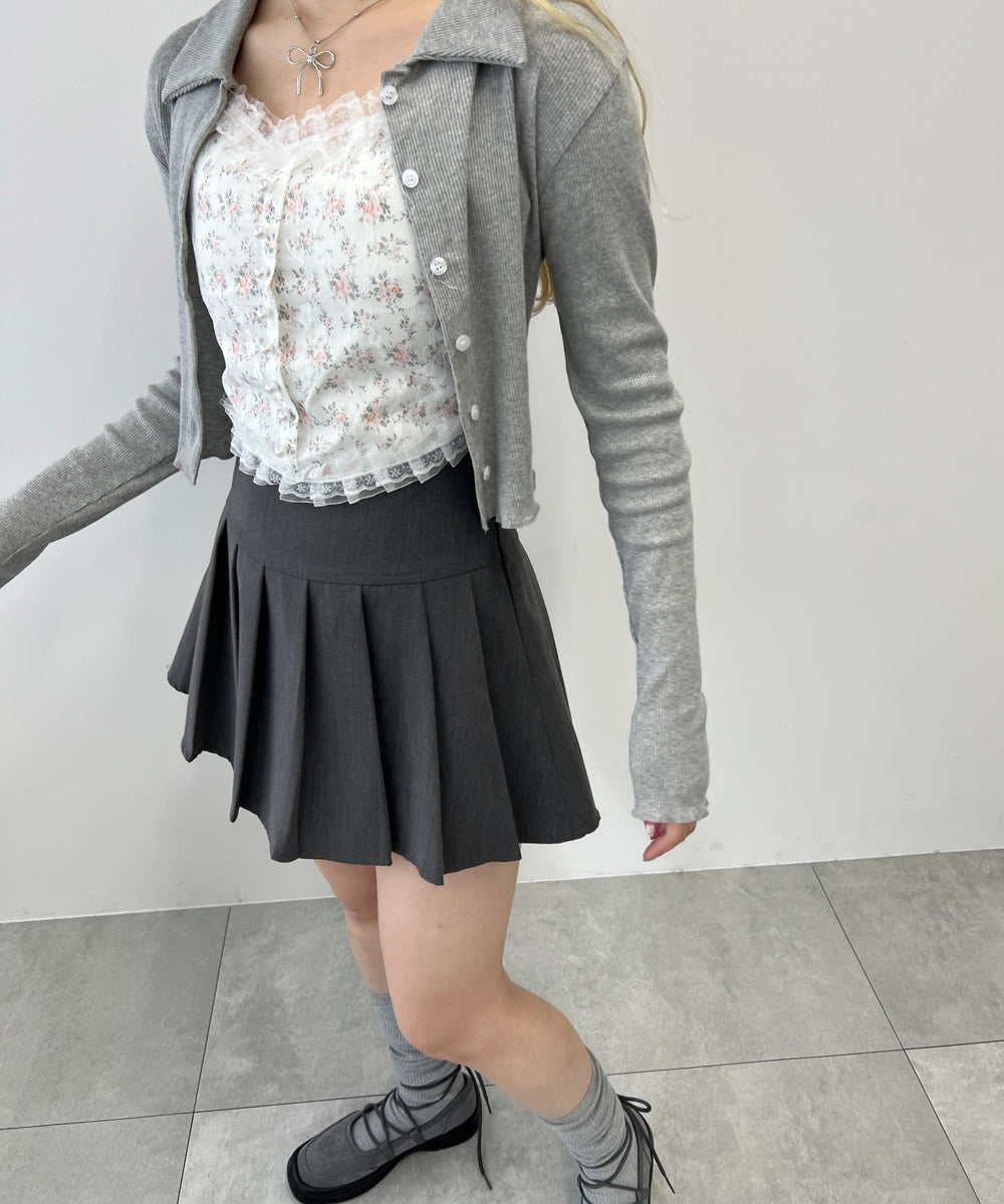 無地プリーツスカート