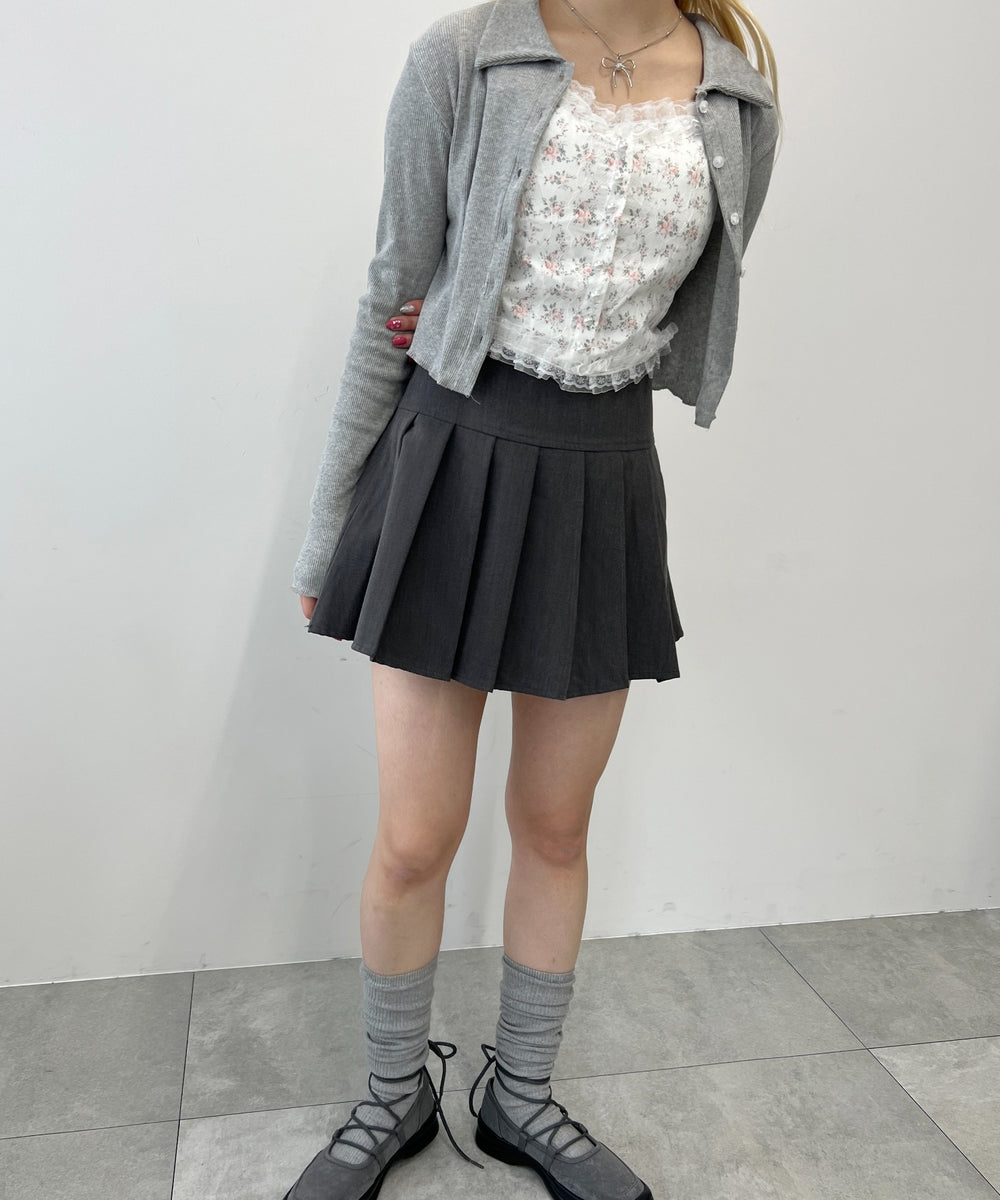 無地プリーツスカート