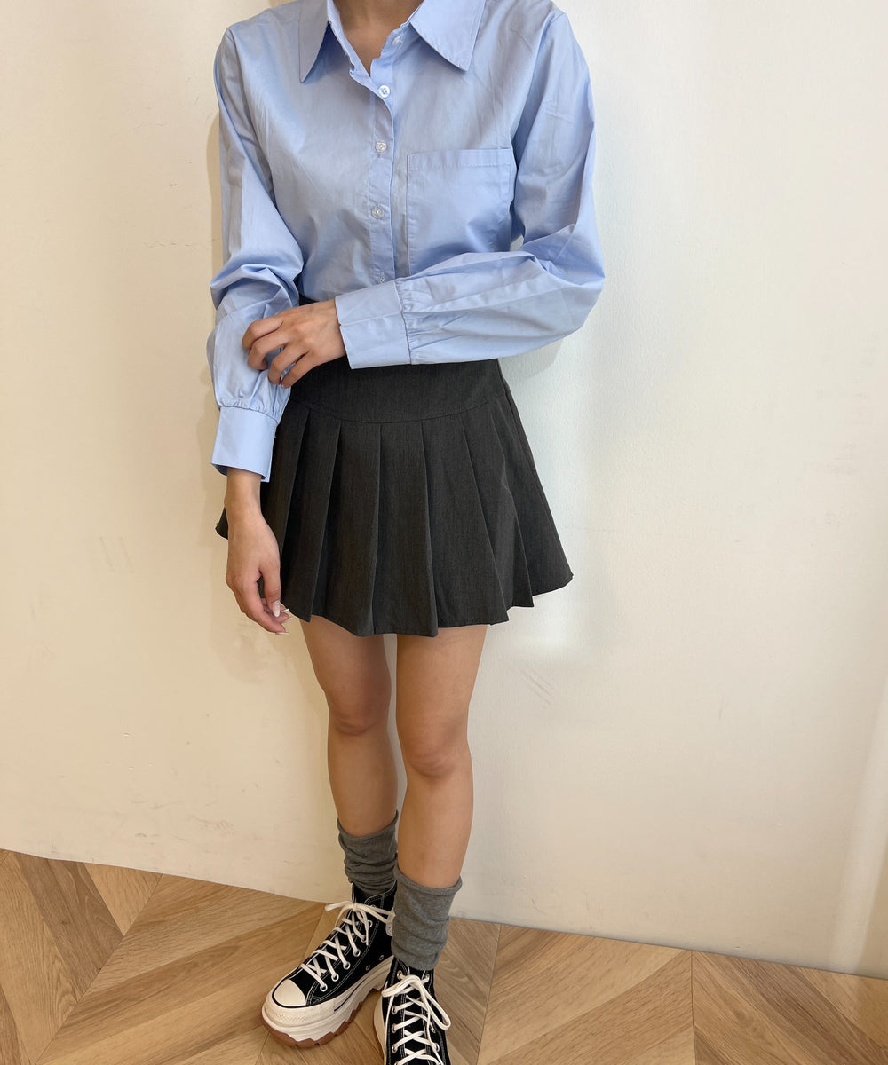 無地プリーツスカート