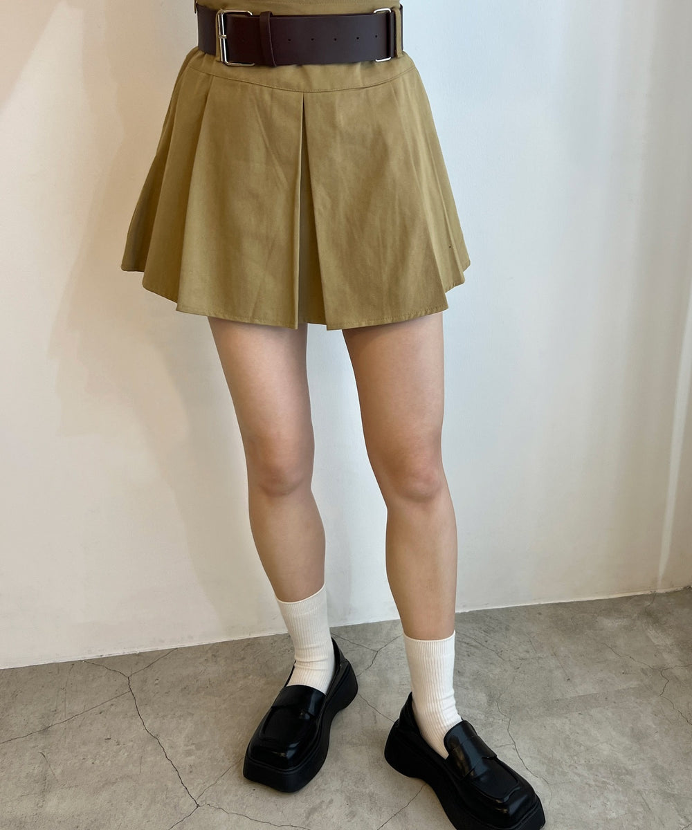 ベルト付きボックススカート