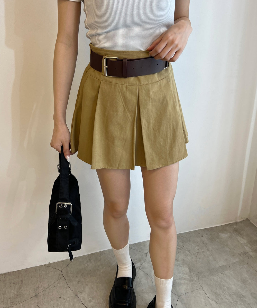 ベルト付きボックススカート
