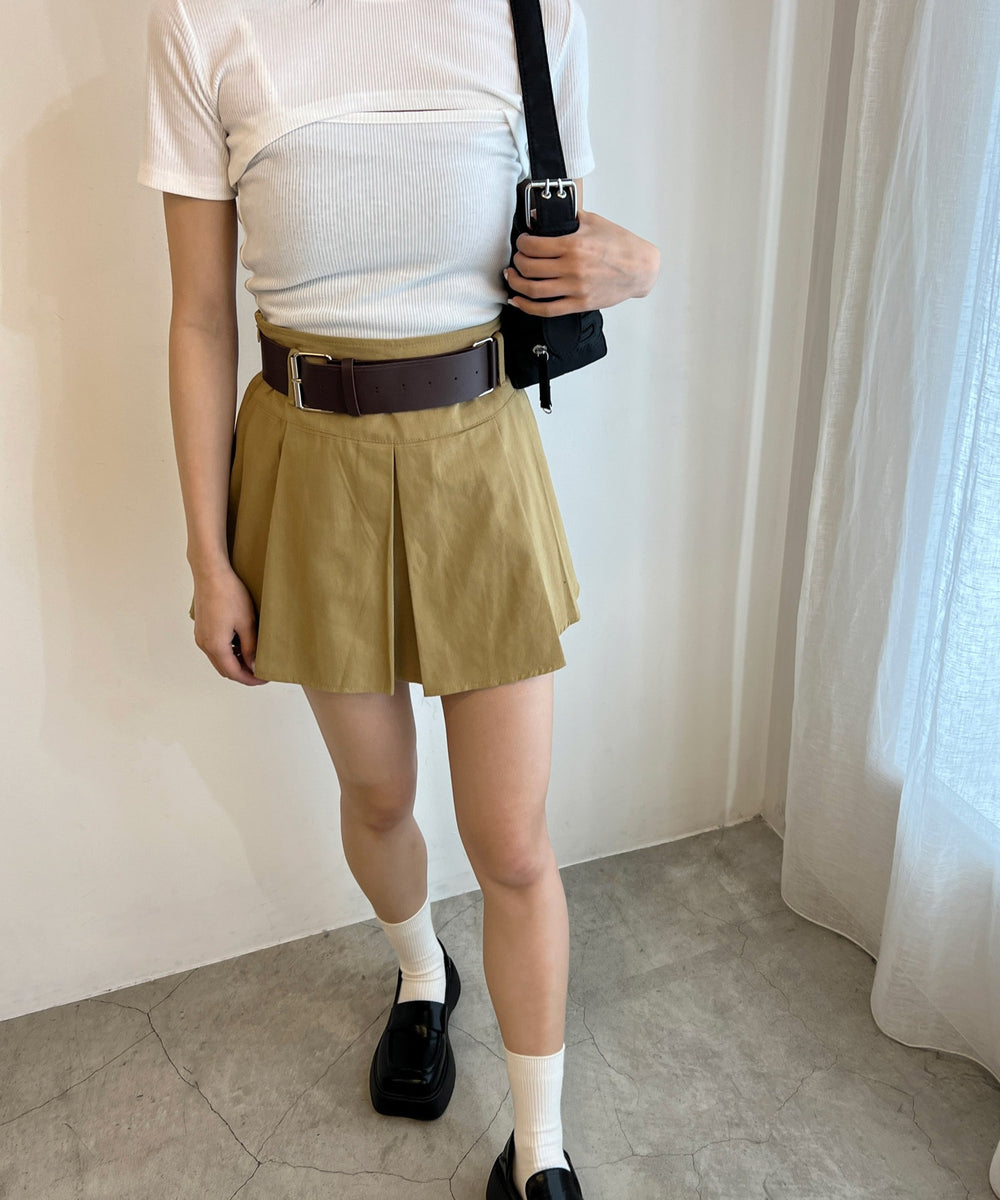 ベルト付きボックススカート