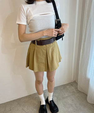 ベルト付きボックススカート