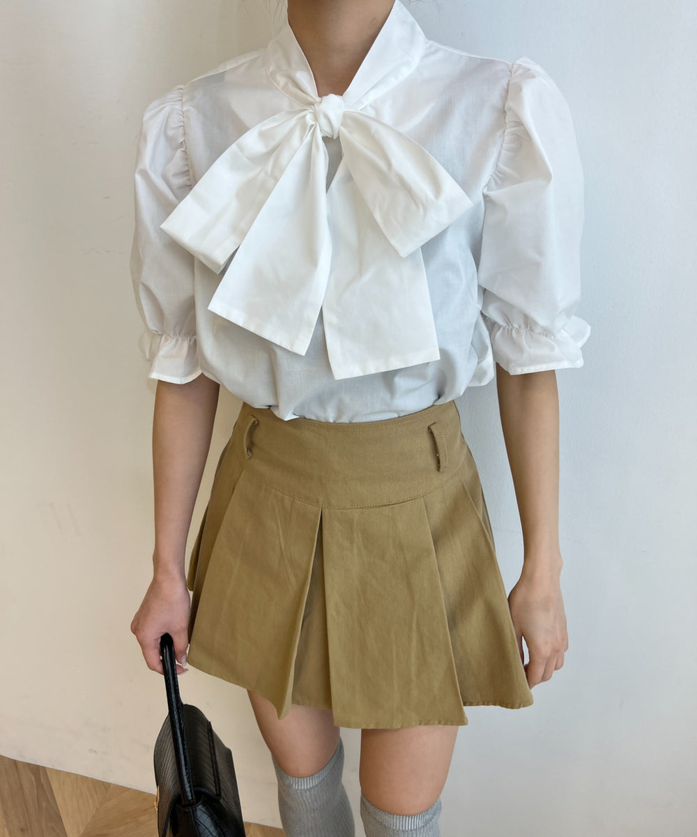 ベルト付きボックススカート