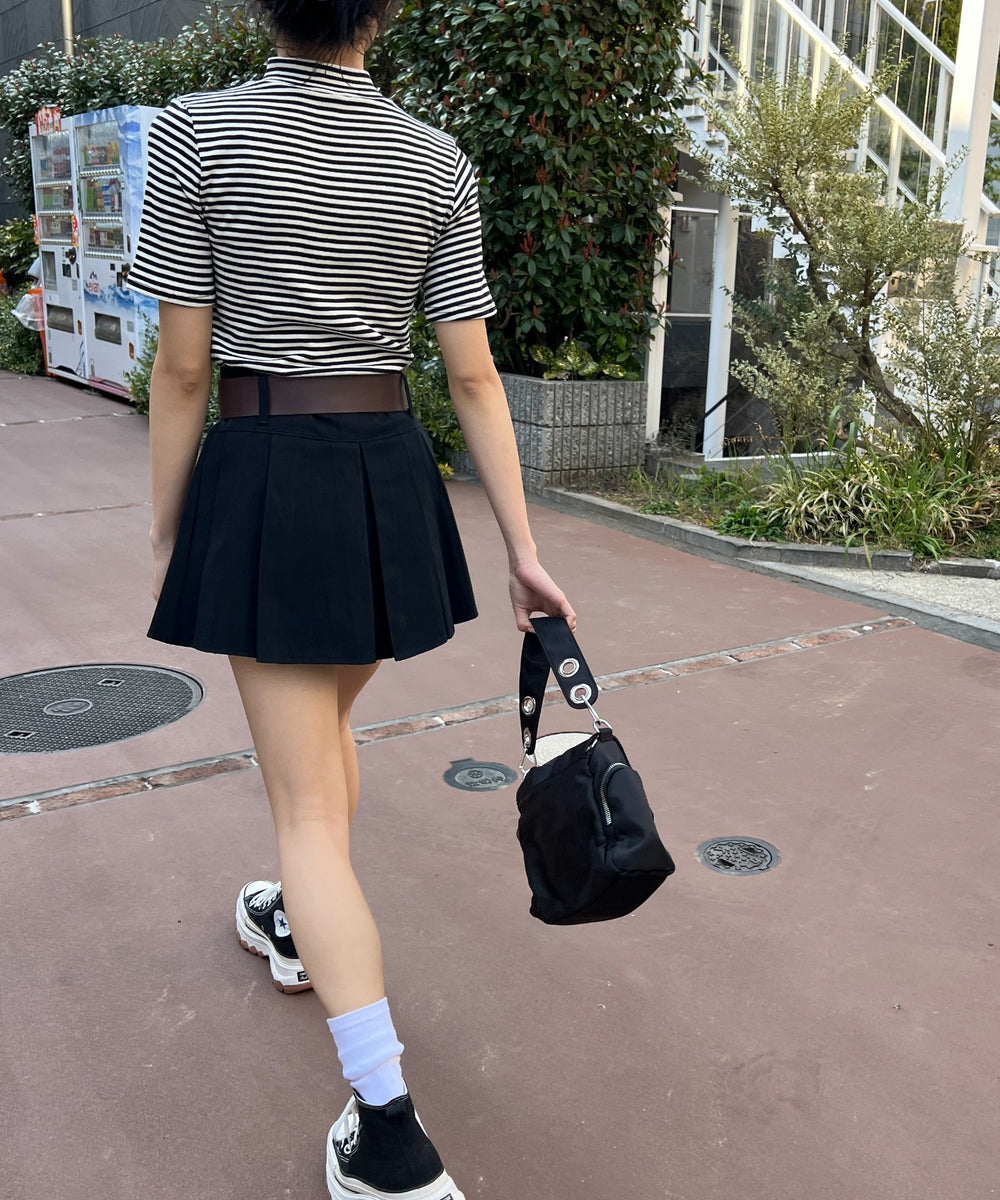 ベルト付きボックススカート