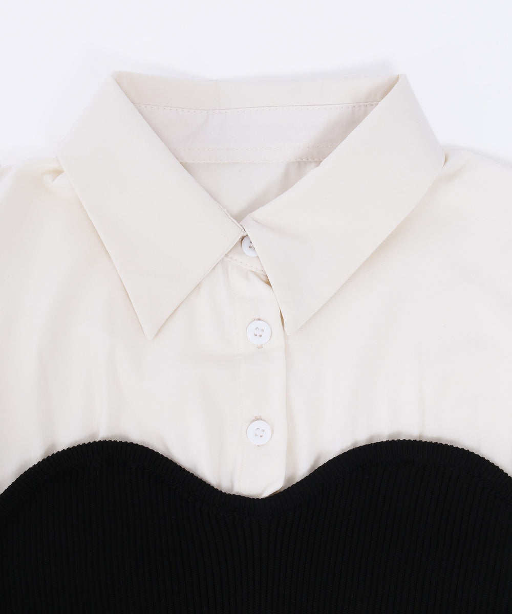 ビスチェデザイン半袖ブラウス