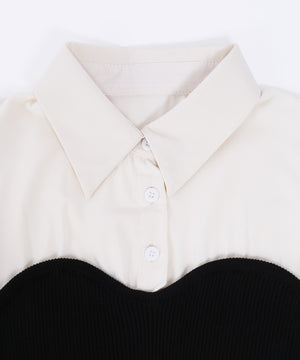 ビスチェデザイン半袖ブラウス