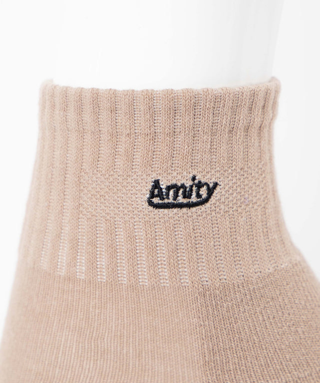 Amity刺繍アンクルパイルソックス(23-25cm)