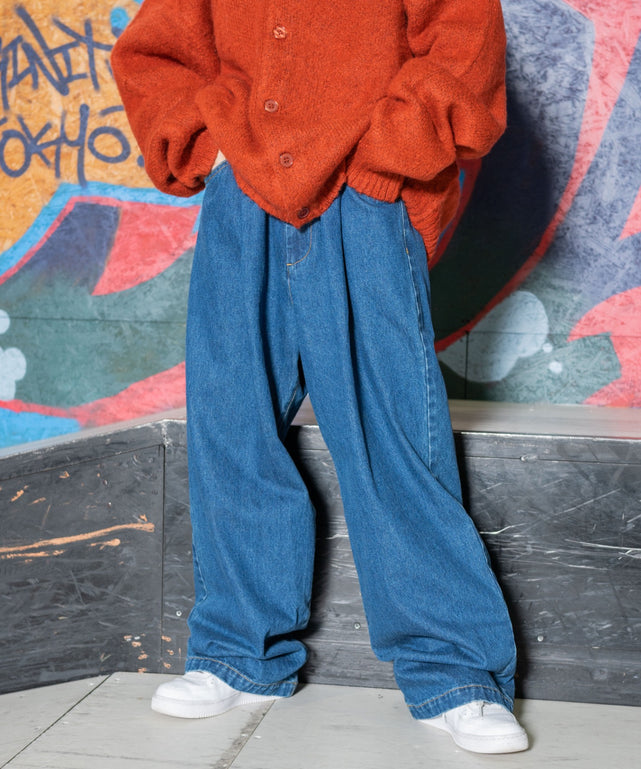 デニム中濃色　モデル:154cm L着用