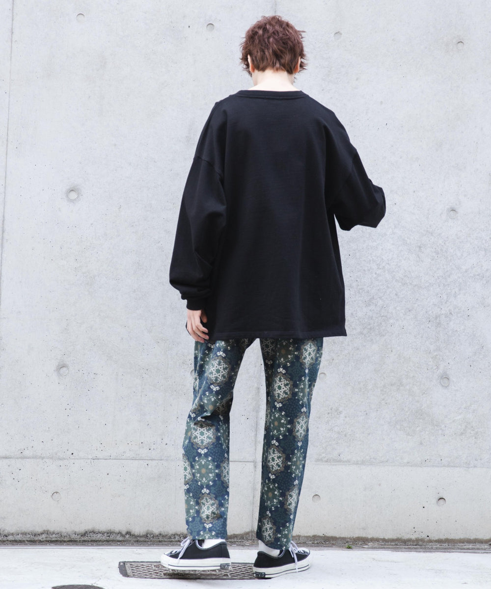 総柄ワイドイージーパンツ