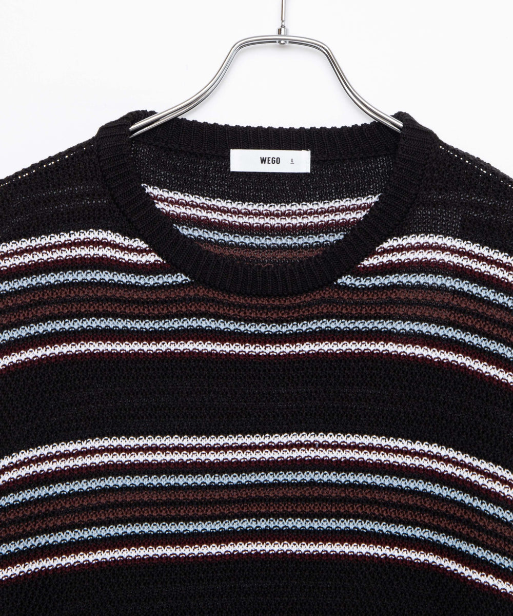 レトロボーダーニットベスト