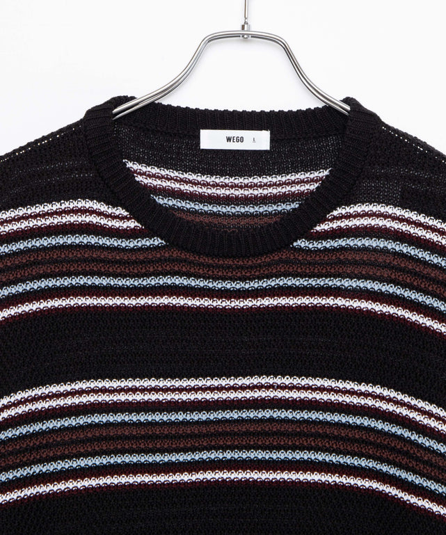 レトロボーダーニットベスト