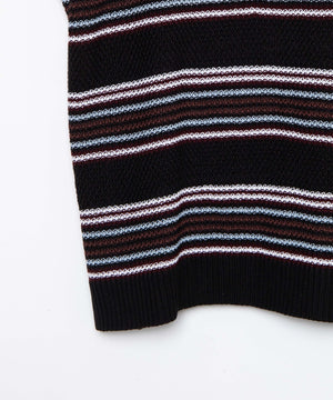 レトロボーダーニットベスト