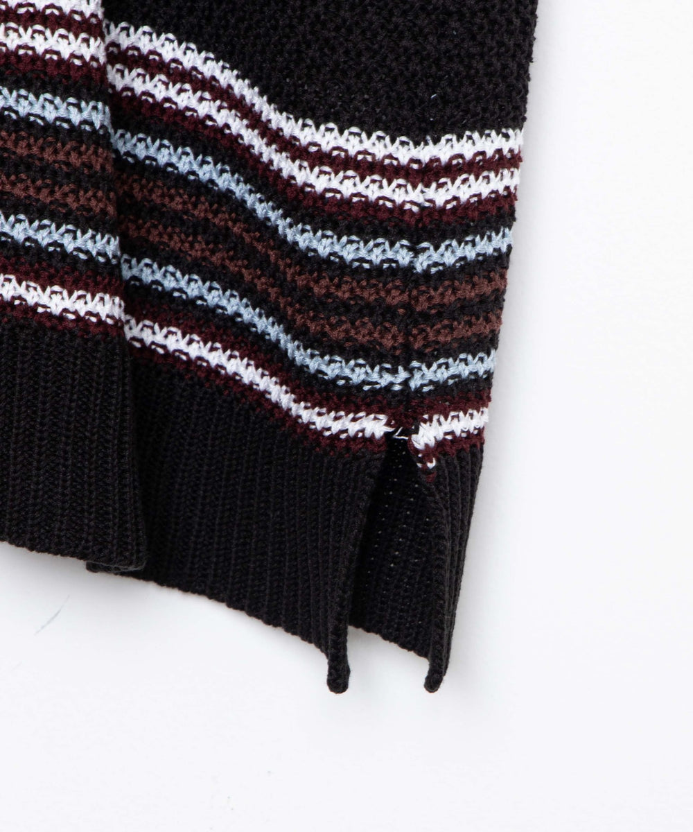 レトロボーダーニットベスト