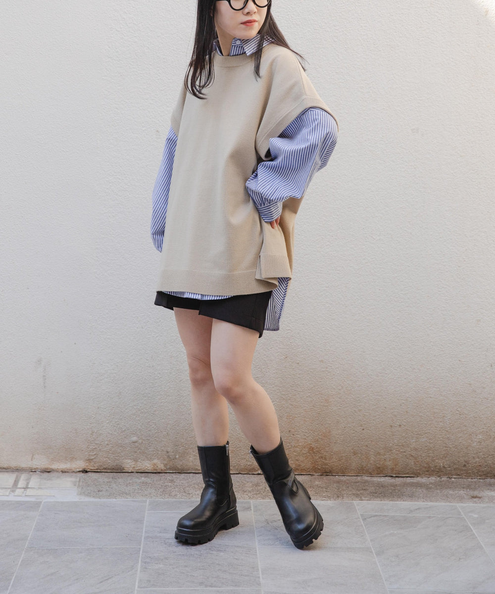 Lベージュ　モデル：156cm L着用