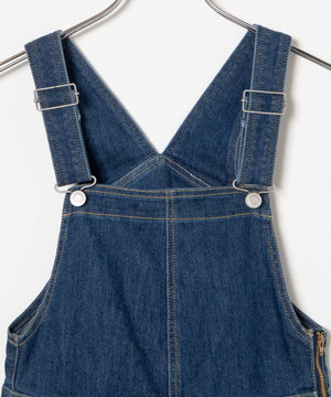 ハイウエストストレッチフレアデニムサロペット